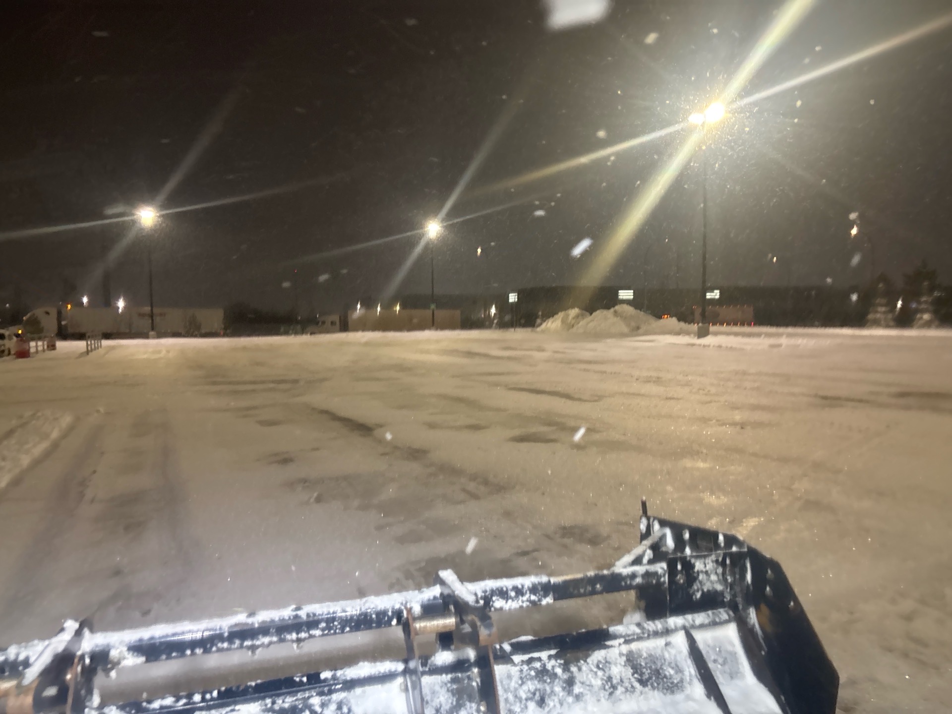 Snow piled and stockpiled after a commercial clear